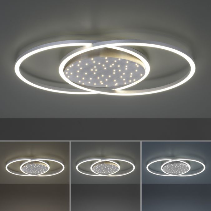 Paul Neuhaus LED-Deckenleuchte, stahlfarben, Fernbdienung, dimmbar, CCT Günstiger Verkauf