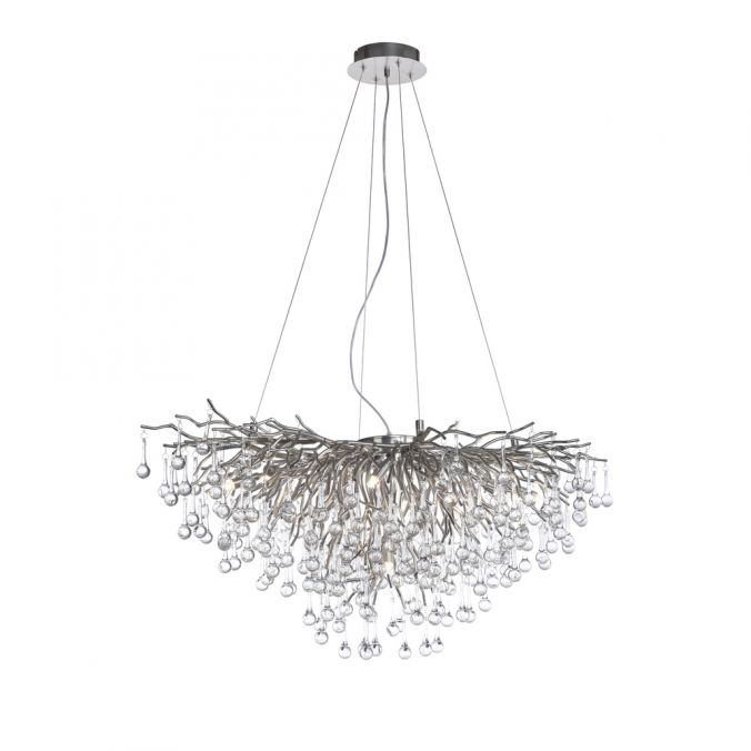 Paul Neuhaus LED Kronleuchter ICICLE Pendellampe silberfarbig ICICLE Lichtspiel