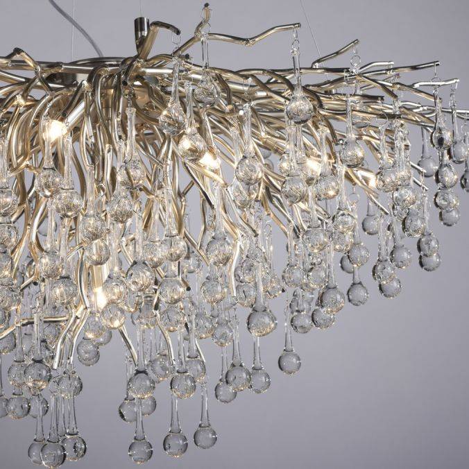 Paul Neuhaus LED Kronleuchter ICICLE Pendellampe silberfarbig ICICLE Lichtspiel Fabrikverkauf