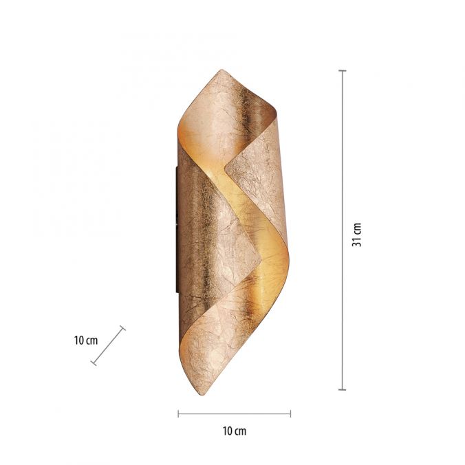 Paul Neuhaus LED-Wandleuchte, Blattgoldoptik, gebogene Form, inkl Wippschalter, Meist gekauft
