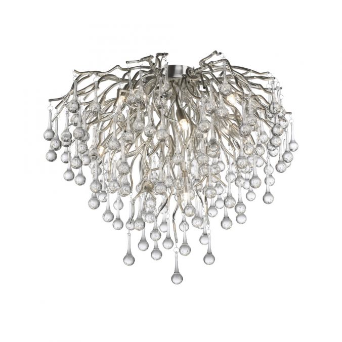 Paul Neuhaus LED Kronleuchter ICICLE Deckenlampe silberfarbig ICICLE Lichtspiel