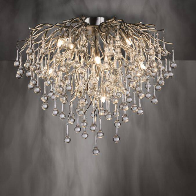 Paul Neuhaus LED Kronleuchter ICICLE Deckenlampe silberfarbig ICICLE Lichtspiel Blitzverkäufe