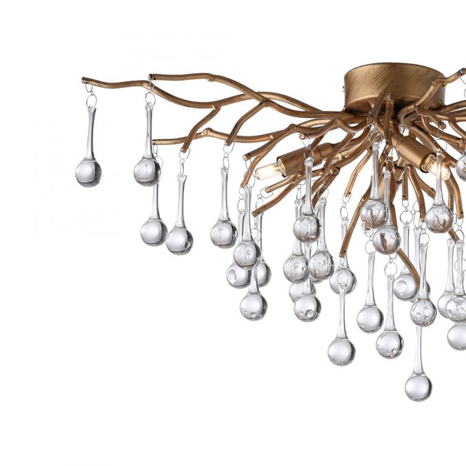 Paul Neuhaus LED Kronleuchter ICICLE altmessing Glaskristallabhänger Schlafzimmer Kostenloser Versand