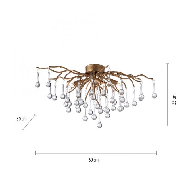 Paul Neuhaus LED Kronleuchter ICICLE altmessing Glaskristallabhänger Schlafzimmer Kostenloser Versand
