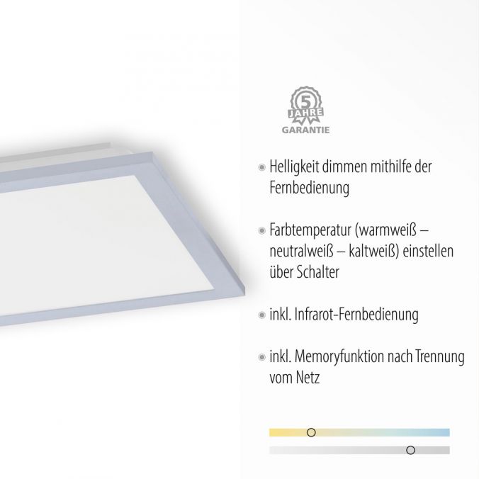Paul Neuhaus LED-Deckenleuchte, 29,5x29,5cm, CCT gesteuert, dimmbar, Panel Versandkostenfrei