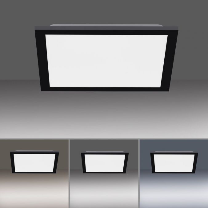 Paul Neuhaus LED Panel, Rahmen schwarz, dimmbar, CCT Farbsteuerung, quadratisch, modern Großer Ausverkauf