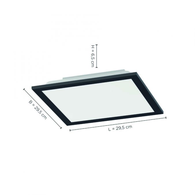 Paul Neuhaus LED Panel, Rahmen schwarz, dimmbar, CCT Farbsteuerung, quadratisch, modern Großer Ausverkauf