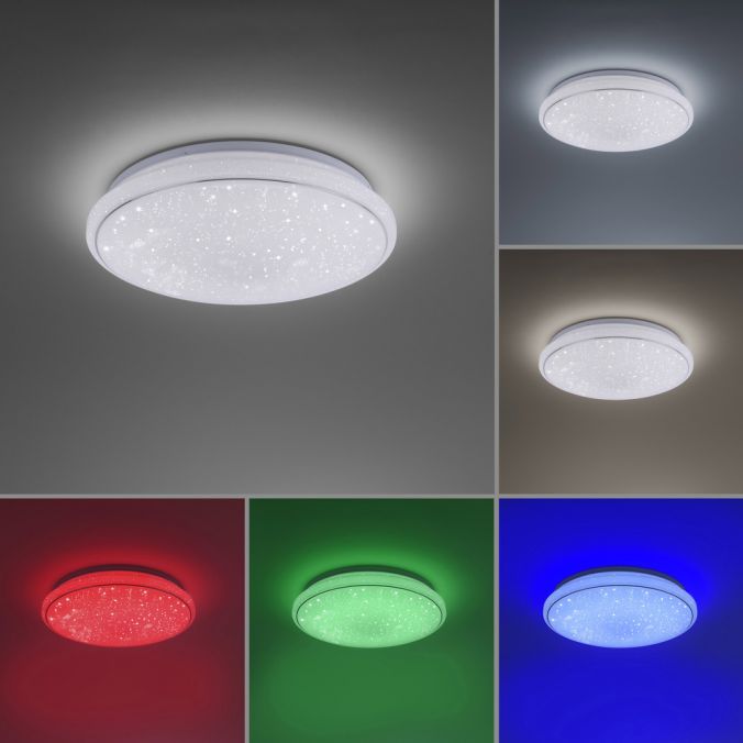 Paul Neuhaus LED-Deckenleuchte, Smart Home fähig, RGB+W, Kristalloptik, Fernbedienung, CCT Begrenztes Angebot