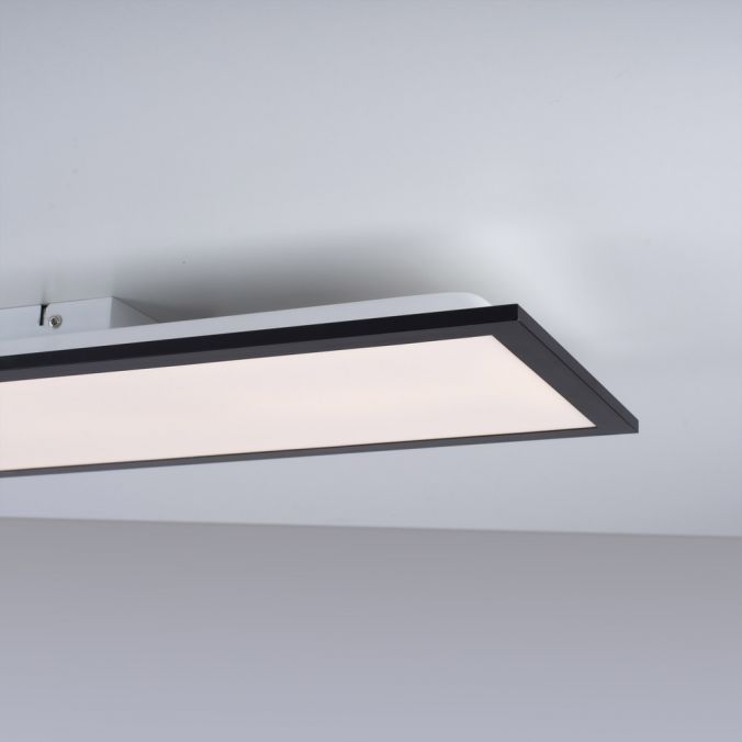 Paul Neuhaus LED Panel, Deckenleuchte, flach, schwarz, rechteckig,flat Exklusivangebot