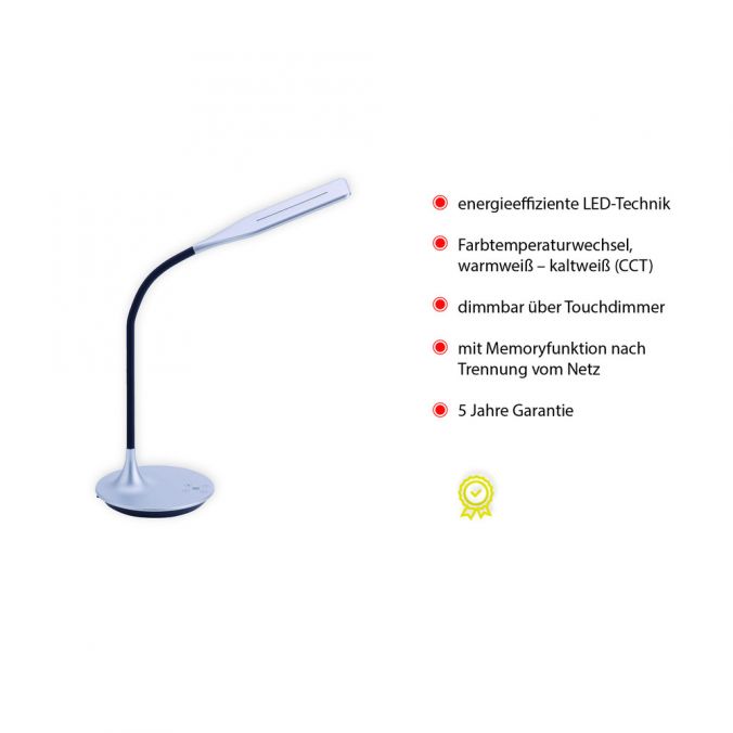 Paul Neuhaus LED-Tischleuchte, silber, Flexarm, Lichtfarbsteuerung, dimmbar Saisonschlussverkauf