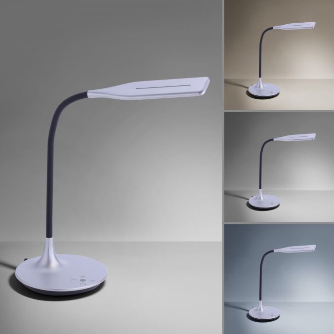 Paul Neuhaus LED-Tischleuchte, silber, Flexarm, Lichtfarbsteuerung, dimmbar Saisonschlussverkauf