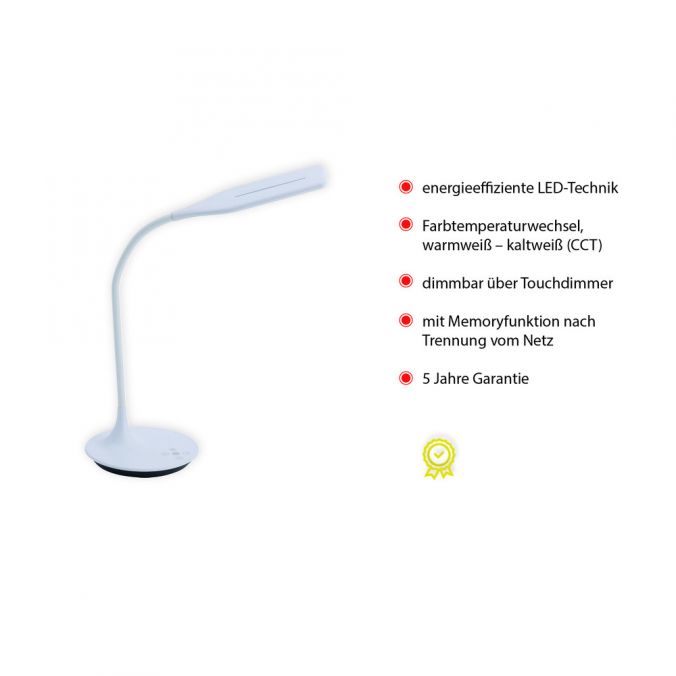 Paul Neuhaus LED-Tischleuchte, weiß, Flexarm, Lichtfarbsteuerung, dimmbar Black Friday