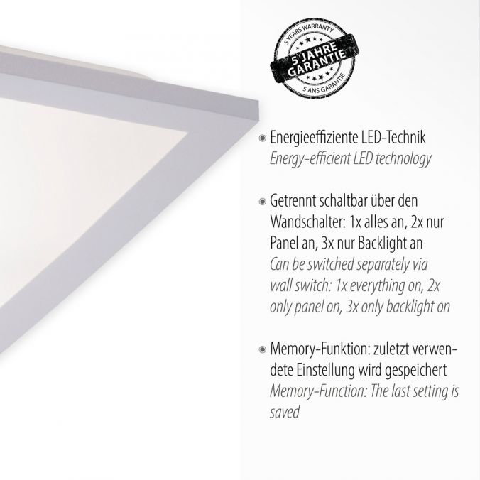 Paul Neuhaus LED Panel, weiss, 29,5x29,5, 3000K warmweiss, Memory Funktion Muttertagsangebot