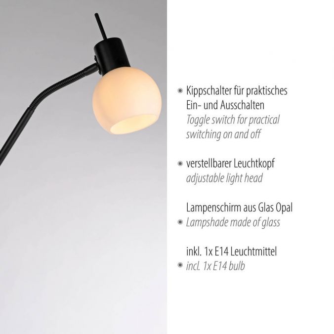 Paul Neuhaus LED Stehleuchte schwarz Schalter flexibel verstellbar Wohnzimmer Vatertagsangebot