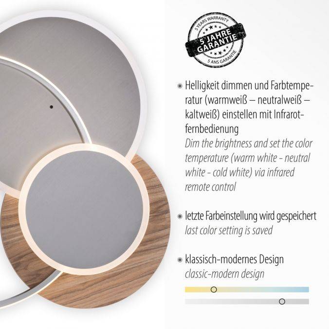 Paul Neuhaus LED-Deckenleuchte, holz, dimmbar, Fernbedienung, Innenleuchte Neueste Mode