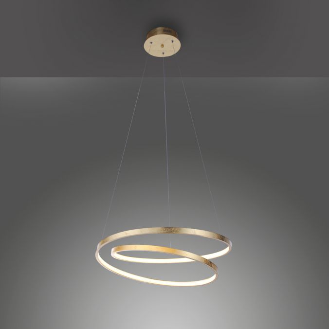 Paul Neuhaus LED-Pendelleuchte, gold, geschwungener Leuchtring, Dimmfunktion, modern Blitzangebot
