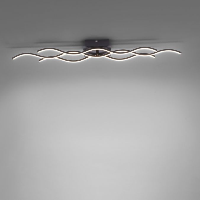 Paul Neuhaus LED-Deckenleuchte, schwarz, 3 Leuchtarme, Wellenform, warmweiße Lichtfarbe Neuheiten