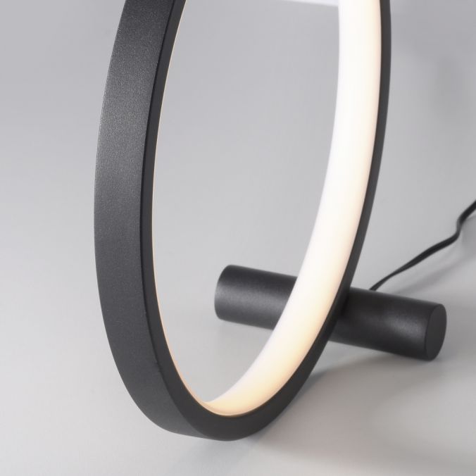 Paul Neuhaus LED Tischleuchte schwarz ring minimalistisch Schnurschalter Beistellampe Räumungsverkauf