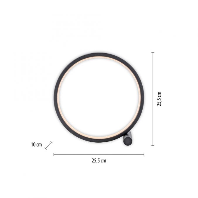 Paul Neuhaus LED Tischleuchte schwarz ring minimalistisch Schnurschalter Beistellampe Räumungsverkauf