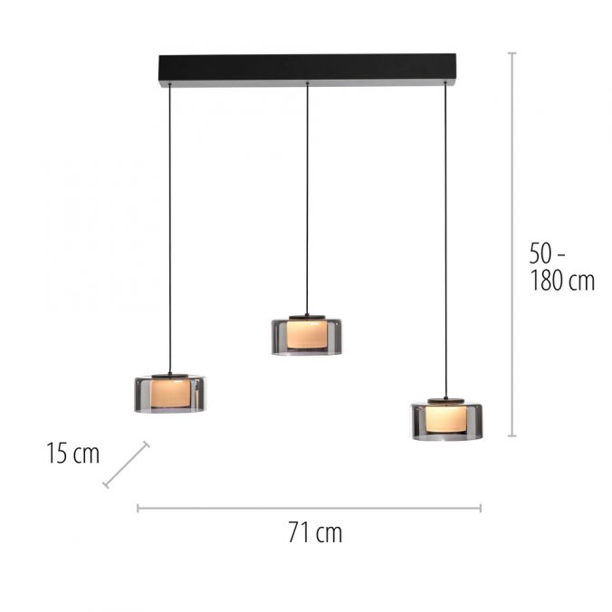 Paul Neuhaus Pendelleuchte LED RIKA 3 flammig schwarz Comfort Lift Simply Dim Sonderangebote