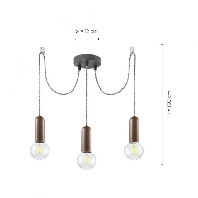 Paul Neuhaus Pendelleuchte, rostfarben, E27, Industrial Stil, 2 flg., flexibel einstellbar VIP-Rabatte