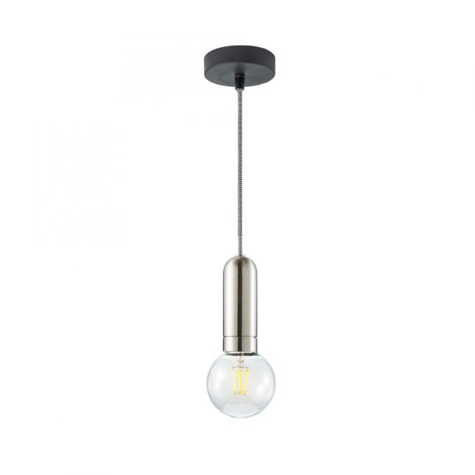 Paul Neuhaus Pendelleuchte, stahlfarben, E27 Fassung, Industrial Stil, modern, Vintage
