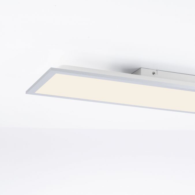 Paul Neuhaus LED Deckenlampe silberfarbig energiesparend rechteckig 80x25 cm warmweiß Bis zu 65% Rabatt