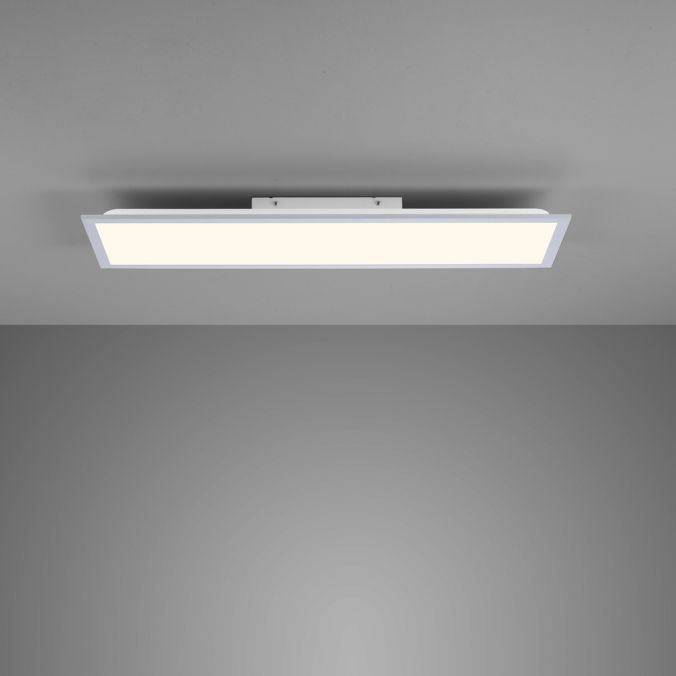 Paul Neuhaus LED Deckenlampe silberfarbig energiesparend rechteckig 80x25 cm warmweiß Bis zu 65% Rabatt
