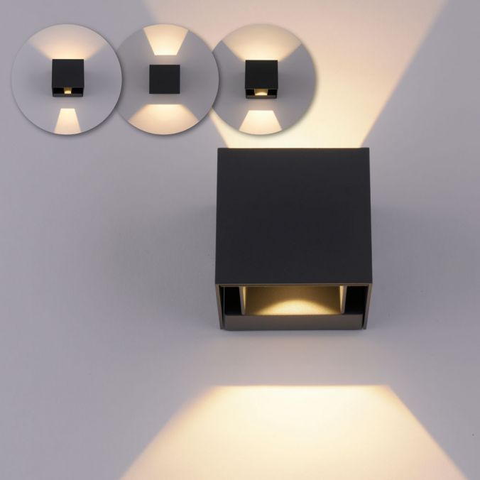 Paul Neuhaus LED-Wandleuchte, anthrazit, IP 54, warmweiß, 3000 Kelvin, Abstrahlwinkel einstellbar Bis zu 55% Rabatt