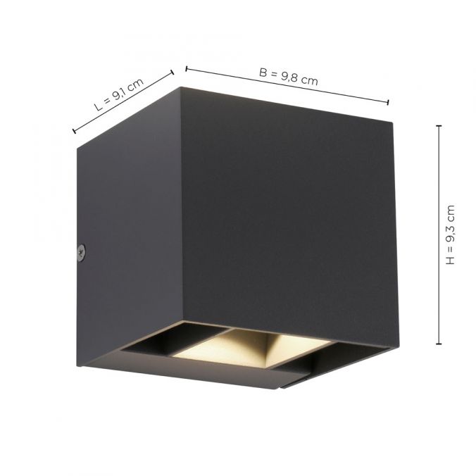 Paul Neuhaus LED-Wandleuchte, anthrazit, IP 54, warmweiß, 3000 Kelvin, Abstrahlwinkel einstellbar Bis zu 55% Rabatt