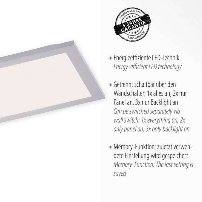 Paul Neuhaus LED Panel, weiss, 100x25 cm, Backlight, Serienschaltung, Memory Funktion Riesige Rabatte