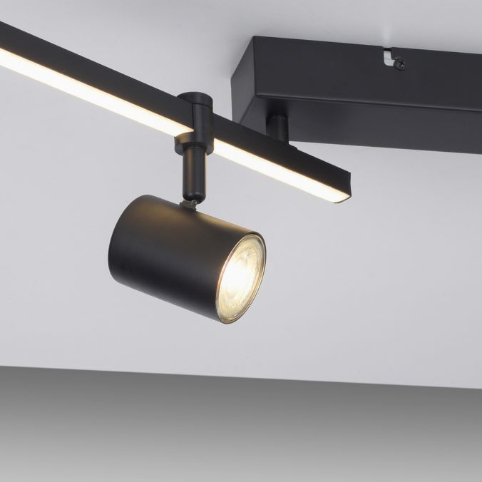 Paul Neuhaus LED Deckenlampe 4 flammig mit LED Board schwarz drehbar Memoryfunktion Clearance-Verkauf