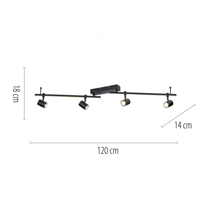 Paul Neuhaus LED Deckenlampe 4 flammig mit LED Board schwarz drehbar Memoryfunktion Clearance-Verkauf