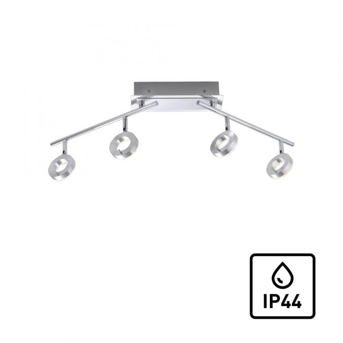 Paul Neuhaus LED Deckenstrahler, aluminiumfarben, schwenkbar, runde Leuchtköpfe, modern