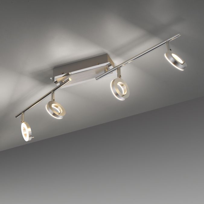Paul Neuhaus LED Deckenstrahler, aluminiumfarben, schwenkbar, runde Leuchtköpfe, modern Kostenloser Versand international
