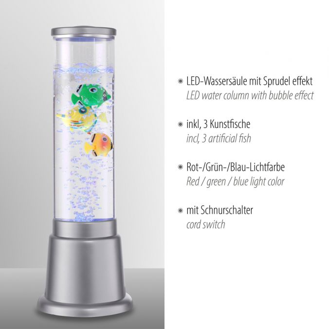 Paul Neuhaus LED-Wassersäule, stahl, 3 Kunstfische, Farbwechsel, inkl. Schnurschalter Fabrikladen