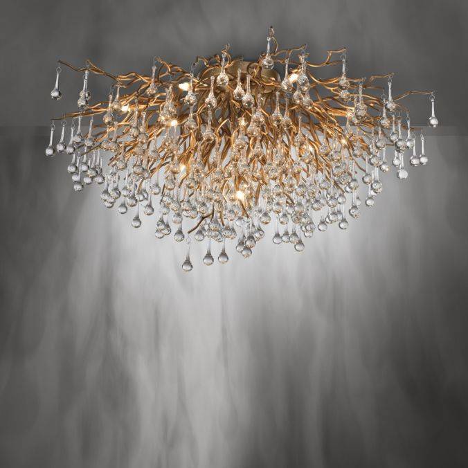 Paul Neuhaus Deckenleuchte, Altmessing Optik, 280 Glasprismen, LED fähig Speichern exportieren