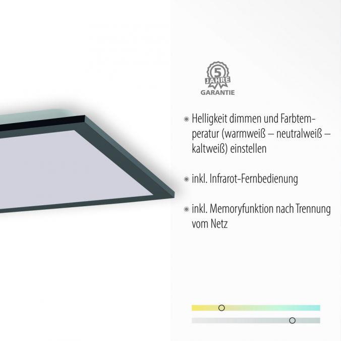 Paul Neuhaus LED Deckenleuchte, eckig, schwarz, Lichtfarbensteuerung, Dimmfunktion Black Friday Preise