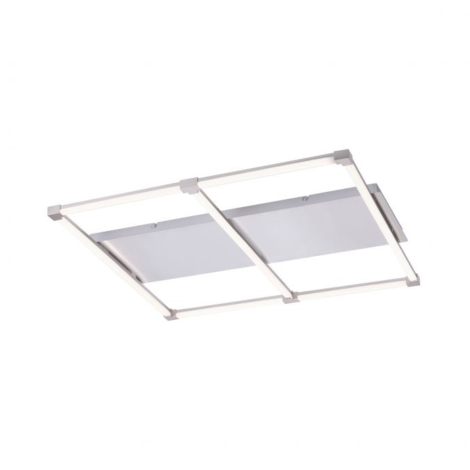 Paul Neuhaus LED Deckenleuchte, stahlfarben, quadratisch, modern, 78x74cm