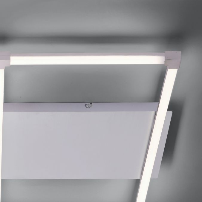 Paul Neuhaus LED Deckenleuchte, stahlfarben, quadratisch, modern, 78x74cm Im Verkauf