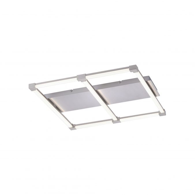 Paul Neuhaus LED Deckenleuchte, stahlfarben, quadratisch, modern, 58x54cm, warmweiß