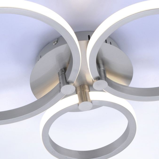 Paul Neuhaus LED Deckenleuchte, stahlfarben, 3 Lichtringe, modern, rund, design Hotsell