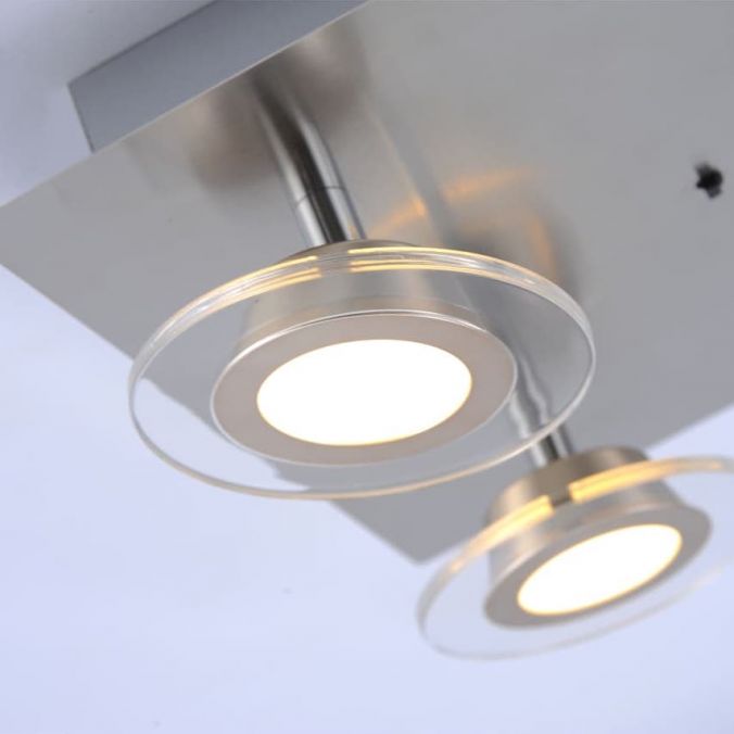 Paul Neuhaus LED-Deckenleuchte, 4-flammig, modern, stahlfarben, quadratisch Günstiger Verkauf