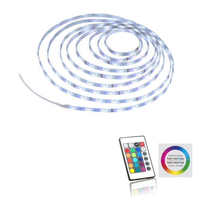 Paul Neuhaus LED-Stripes, 10m Länge, Fernbedienungdimmbar, RGB+W, Klebefolie