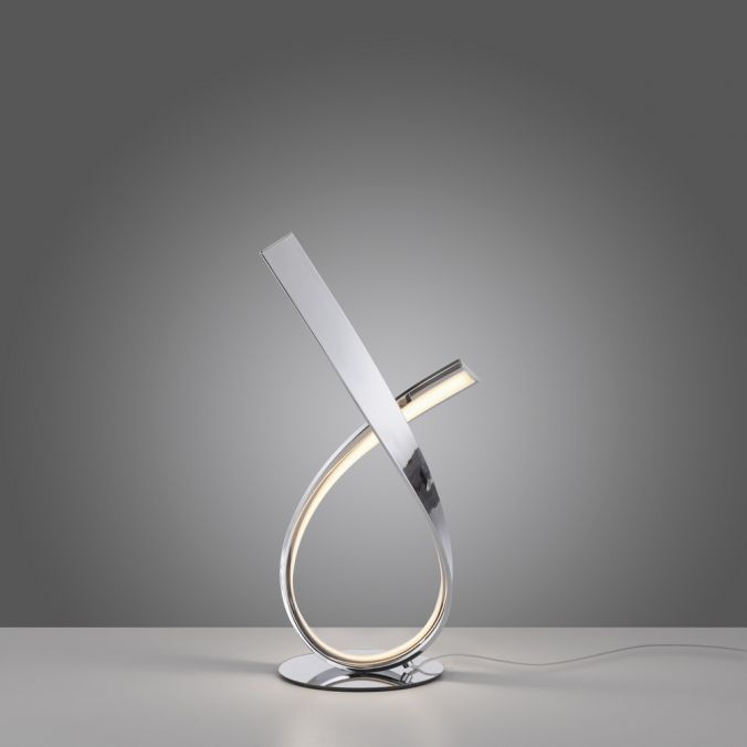 Paul Neuhaus LED Tischleuchte chrom glänzend geschwungen dimmbar Schnurdimmer Flash Sale