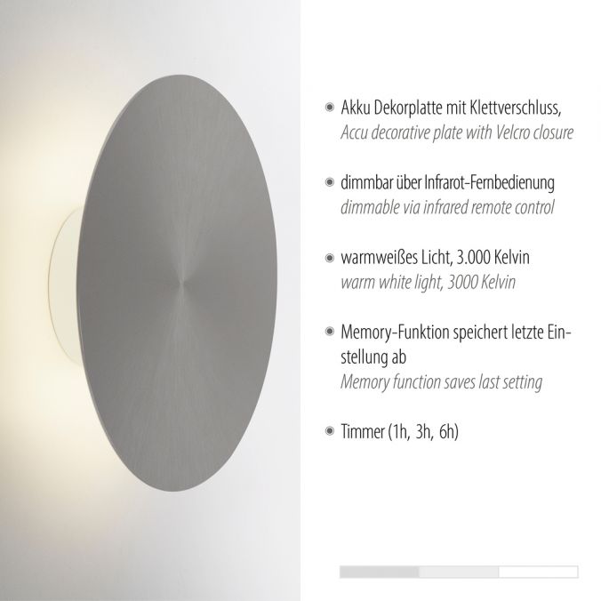 Paul Neuhaus LED Akkuleuchte AKKU 25cm grau Timerfunktion USB dimmbar Begrenztes Angebot
