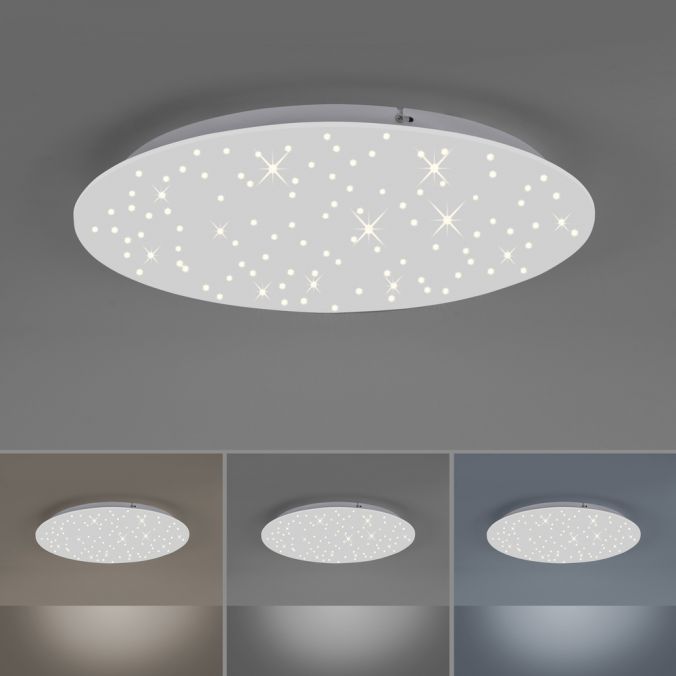 Paul Neuhaus LED Deckenlampe, weiß, rund, Sterneneffekt, CCT, Ø48cm, Fernbedienung Online Shopping