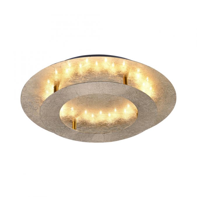 Paul Neuhaus LED-Deckenleuchte, Blattgoldoptik,Ø40cm, rund, warmweißes Licht