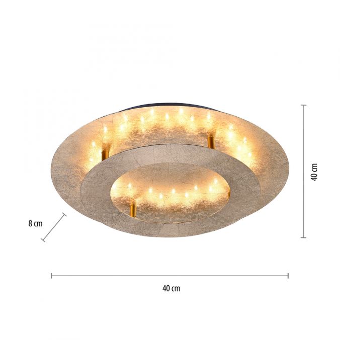 Paul Neuhaus LED-Deckenleuchte, Blattgoldoptik,Ø40cm, rund, warmweißes Licht Exklusivangebot