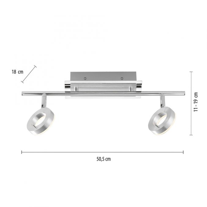 Paul Neuhaus LED-Deckenstrahler, Aluminium, 2 Leuchtköpfe, warmweiße Lichtfarbe, modern Preisnachlass